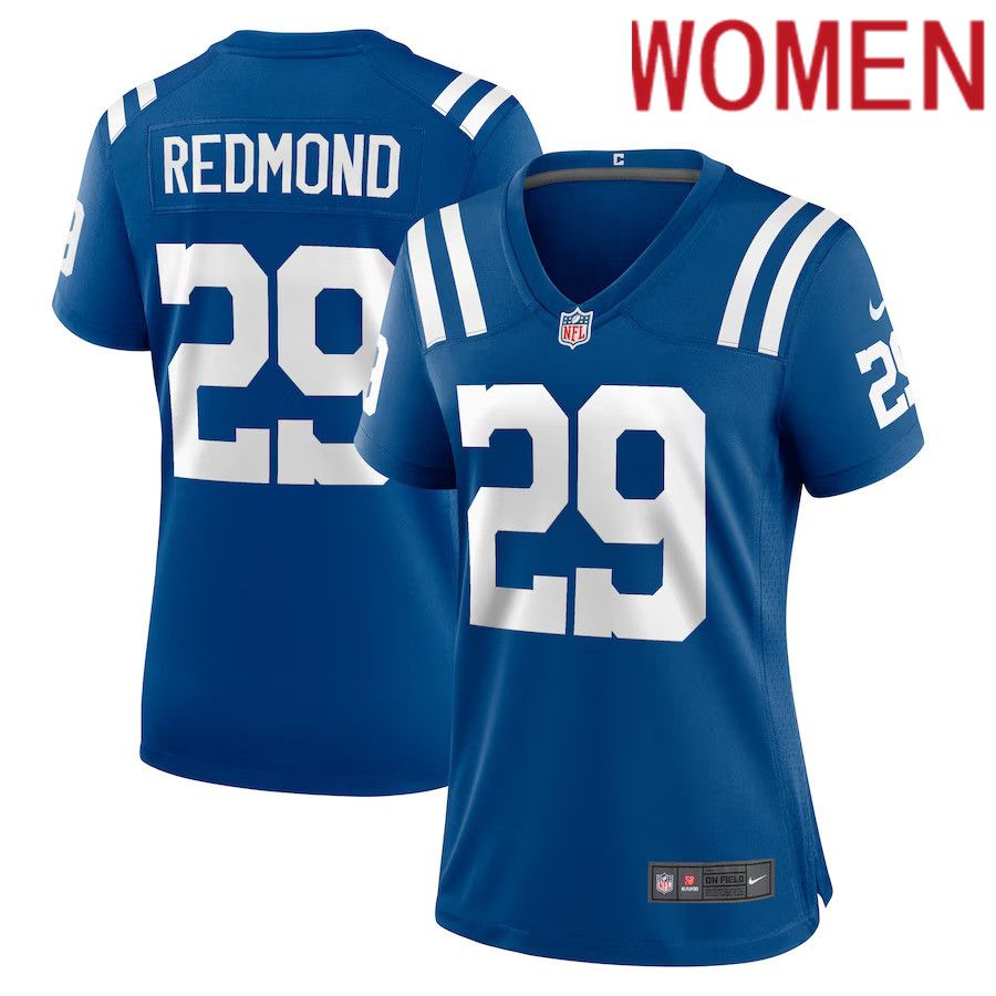 Women Indianapolis Colts 29 Will Redmond Nike Royal Game Player NFL Jersey